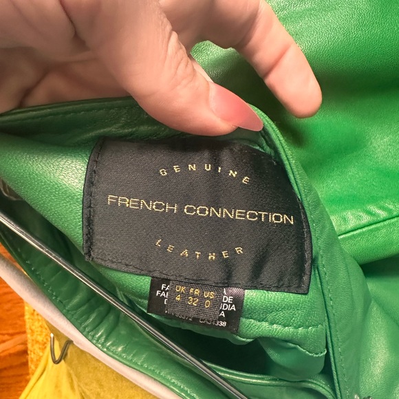 Vintage French connection Kelly green skirt with flowers - Picture 2 of 4